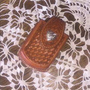 Genuine Hand-tooled Leather cell phone case